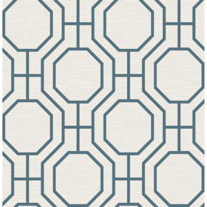 0090111 manor blue geometric trellis wallpaper