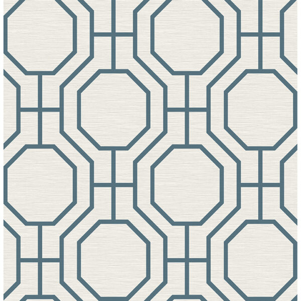 0090111 manor blue geometric trellis wallpaper
