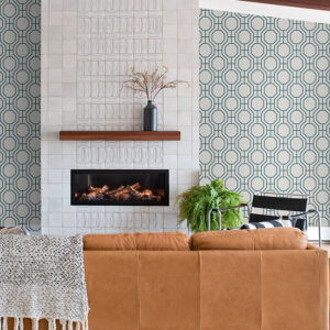 Manor Blue Geometric Trellis Wallpaper