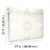 0090132 villa bone embellished ogee wallpaper