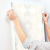 0090135 villa bone embellished ogee wallpaper