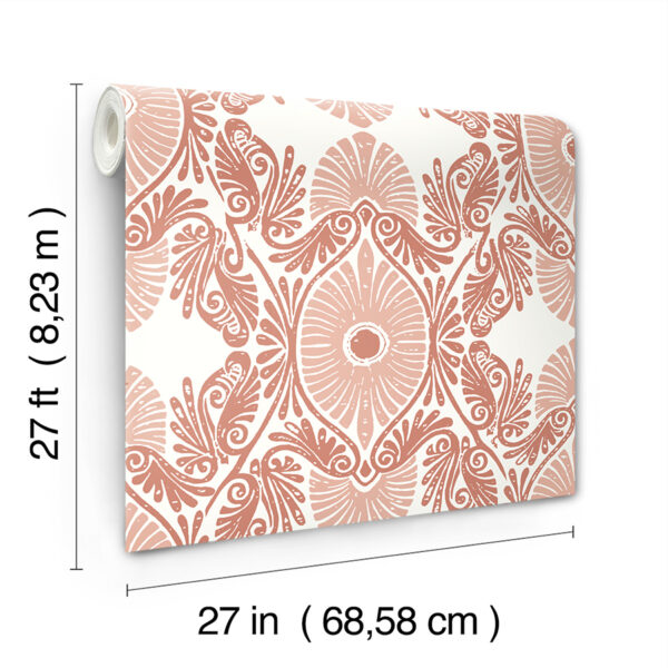 0090137 villa raspberry embellished ogee wallpaper