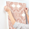 0090140 villa raspberry embellished ogee wallpaper