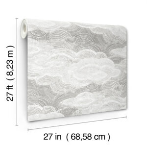 Vision Grey Stipple Clouds Wallpaper