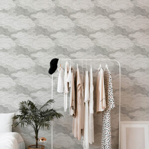 Vision Grey Stipple Clouds Wallpaper