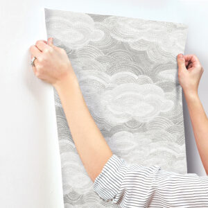 Vision Grey Stipple Clouds Wallpaper