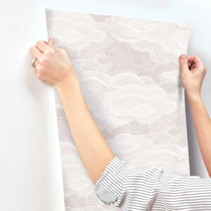 Vision Lavender Stipple Clouds Wallpaper