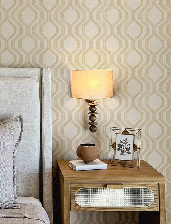 0091496 burton gold modern ogee wallpaper