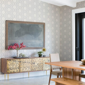 Burton Silver Modern Ogee Wallpaper