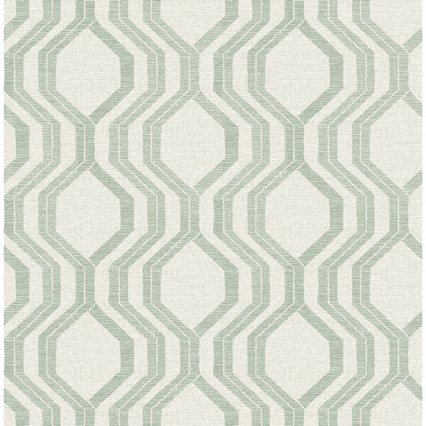 0091501 burton green modern ogee wallpaper