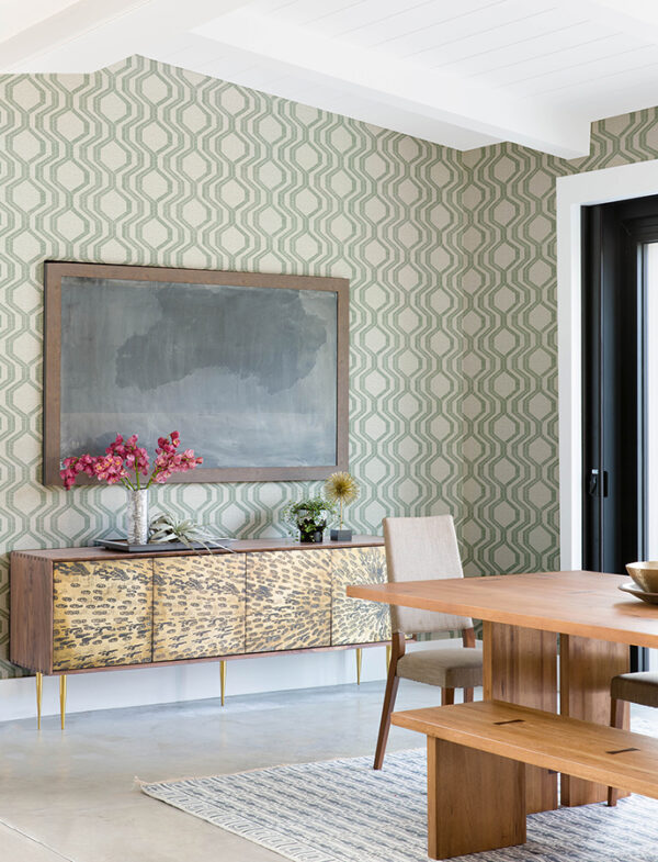 0091503 burton green modern ogee wallpaper