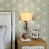 0091504 burton green modern ogee wallpaper