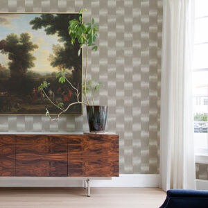 Baldwin Taupe Shibori Stripe Wallpaper