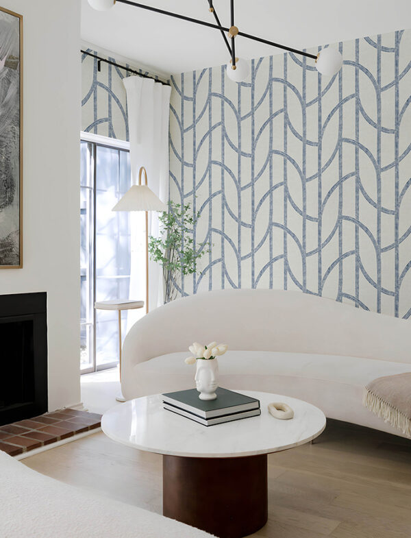 0091651 harlow indigo curved contours wallpaper