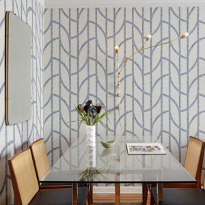 Harlow Indigo Curved Contours Wallpaper