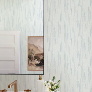 Baris Aqua Stipple Stripe Wallpaper