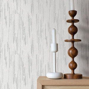 Baris Charcoal Stipple Stripe Wallpaper