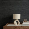 0091747 sheehan black faux grasscloth wallpaper