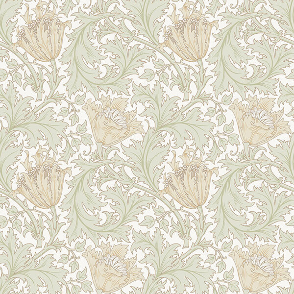 0091914 anemone light green floral trail wallpaper