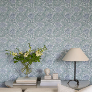 Anemone Blue Floral Trail Wallpaper