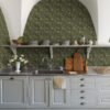 0091928 anemone dark green floral trail wallpaper