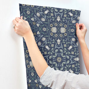 No 1 Holland Park Blue Floral Wallpaper