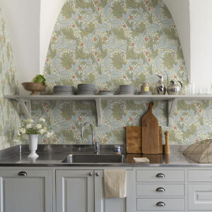 Granville Olive Leafy Vine Wallpaper