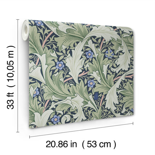 0091966 granville green leafy vine wallpaper