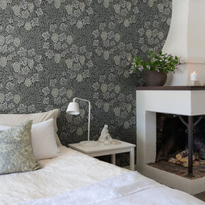 Vine Denim Woodland Fruits Wallpaper