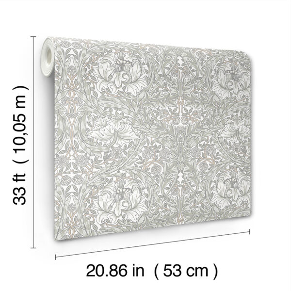 0091998 african marigold white floral wallpaper