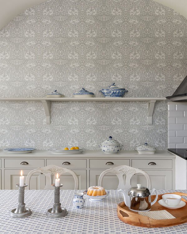 0091999 african marigold white floral wallpaper
