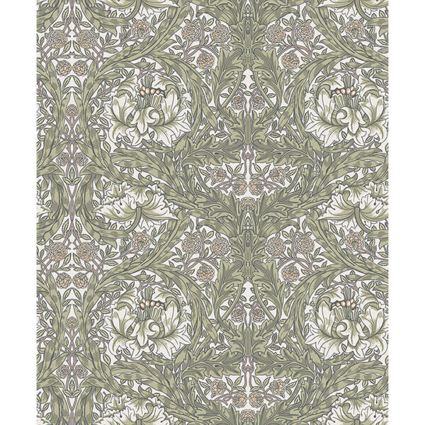 0092001 african marigold green floral wallpaper