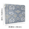 0092006 african marigold blue floral wallpaper