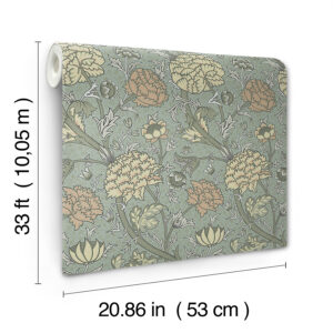 Cray Light Blue Floral Trail Wallpaper