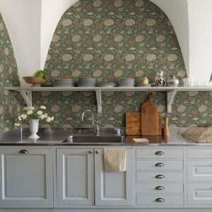 Cray Sea Green Floral Trail Wallpaper