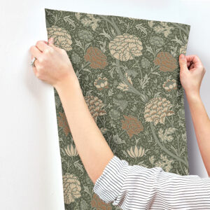Cray Sea Green Floral Trail Wallpaper
