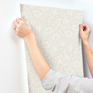 Mallow Dove Floral Vine Wallpaper