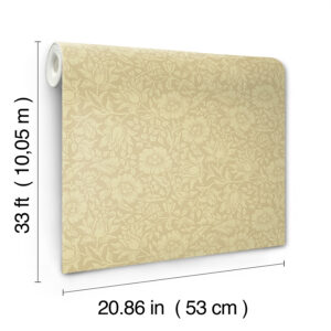 Mallow Butter Floral Vine Wallpaper