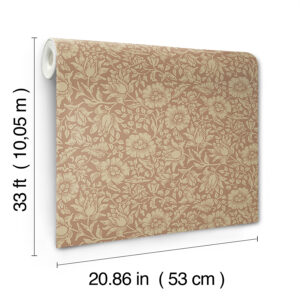 Mallow Rose Floral Vine Wallpaper