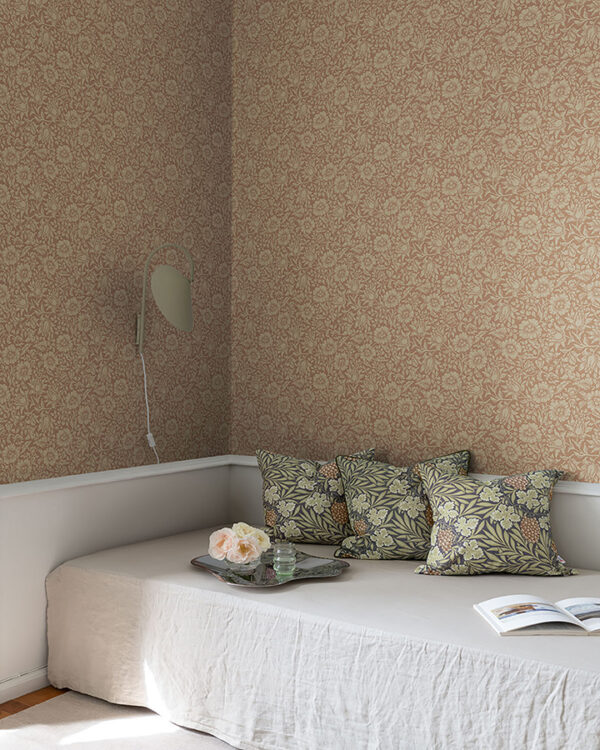 0092072 mallow rose floral vine wallpaper