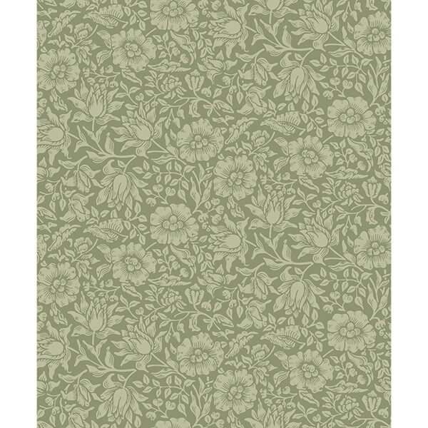 0092074 mallow green floral vine wallpaper