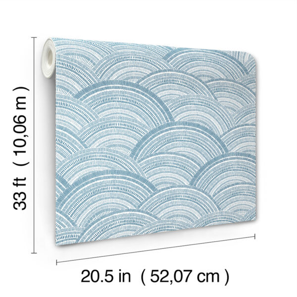 0093129 encircle indigo geometric wallpaper