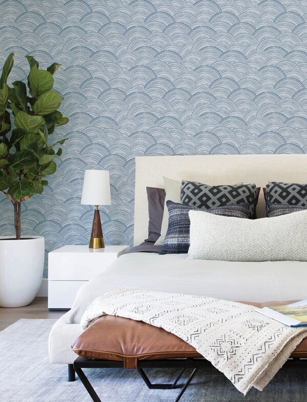 0093131 encircle indigo geometric wallpaper
