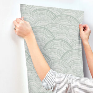 Encircle Sea Green Geometric Wallpaper
