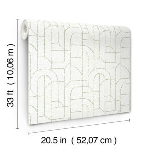 Integrity Light Green Arched Outlines Wallpaper