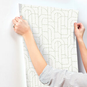 Integrity Light Green Arched Outlines Wallpaper
