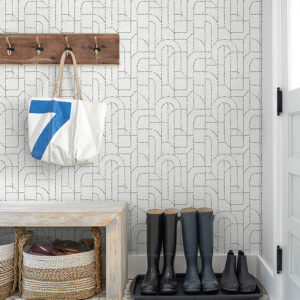 Integrity Grey Arched Outlines Wallpaper