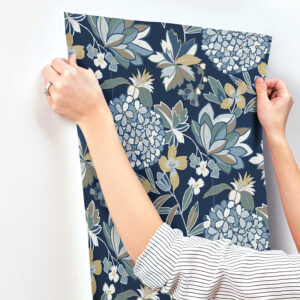 Valdivian Indigo Floral Wallpaper