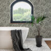 0093334 rhythmic charcoal leaf wallpaper