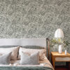 0093335 rhythmic charcoal leaf wallpaper